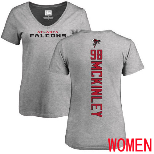 Atlanta Falcons Ash Women Takkarist McKinley Backer NFL Football #98 T Shirt